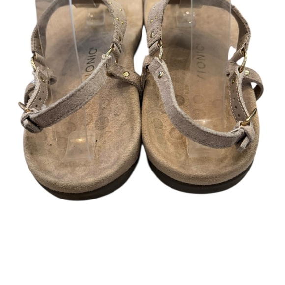 Vionic Margot Suede Gold Studs Adjustable Backstrap Women's T-Strap Sandals 11 - Picture 5 of 6